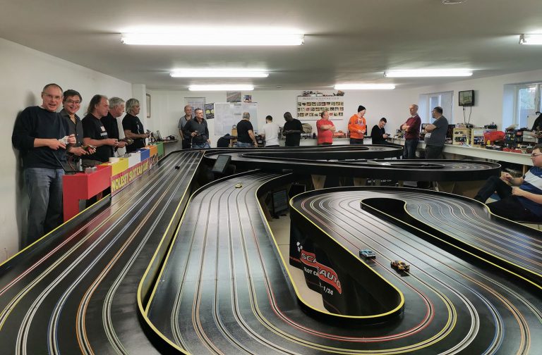 Molesey Scalextric Club track and clubroom GT Open 2019