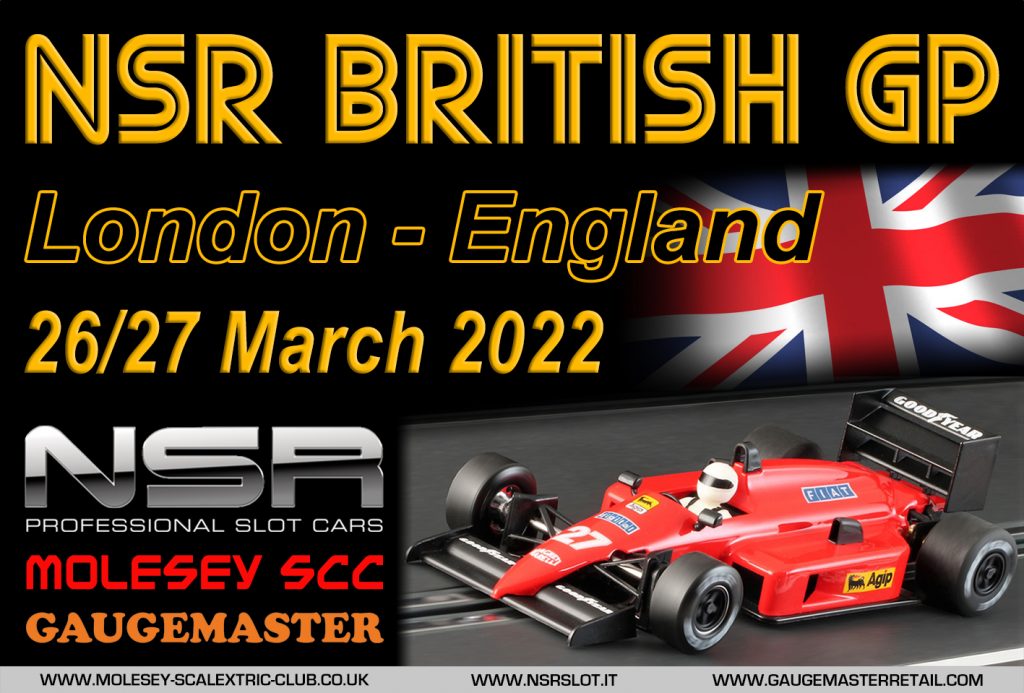 Molesey Scalextric Club NSR British GP 2022 poster