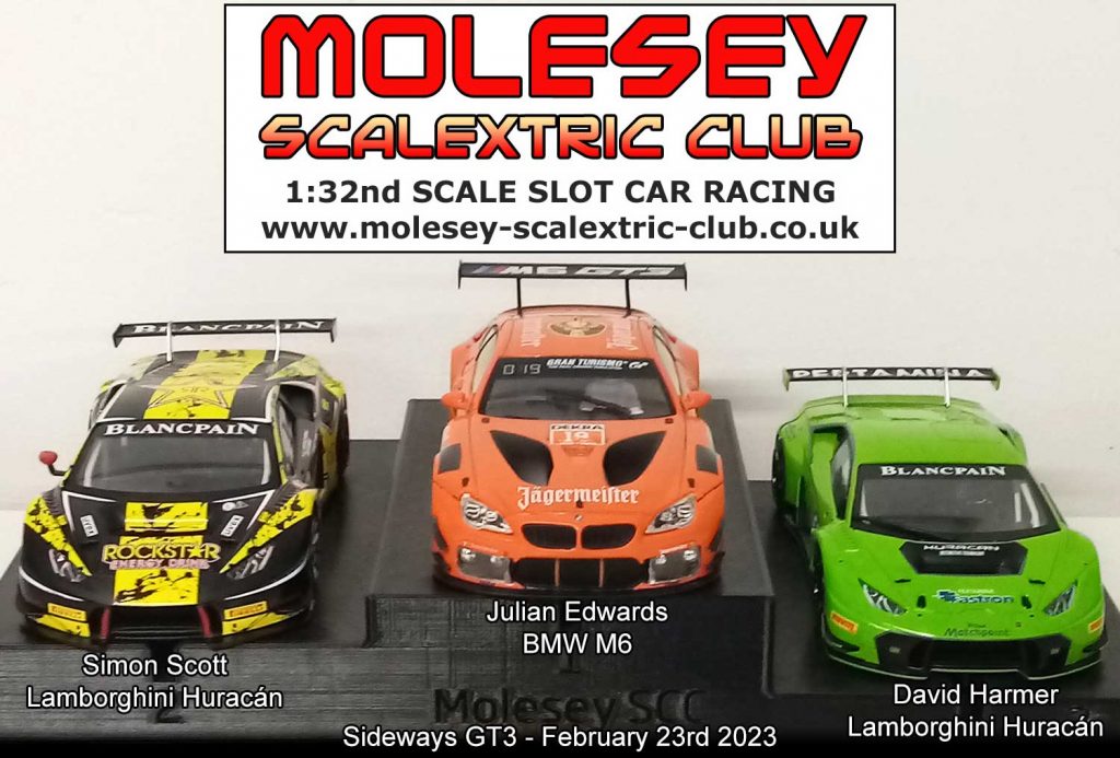 Molesey Scalextric Club 2023 podium February 23