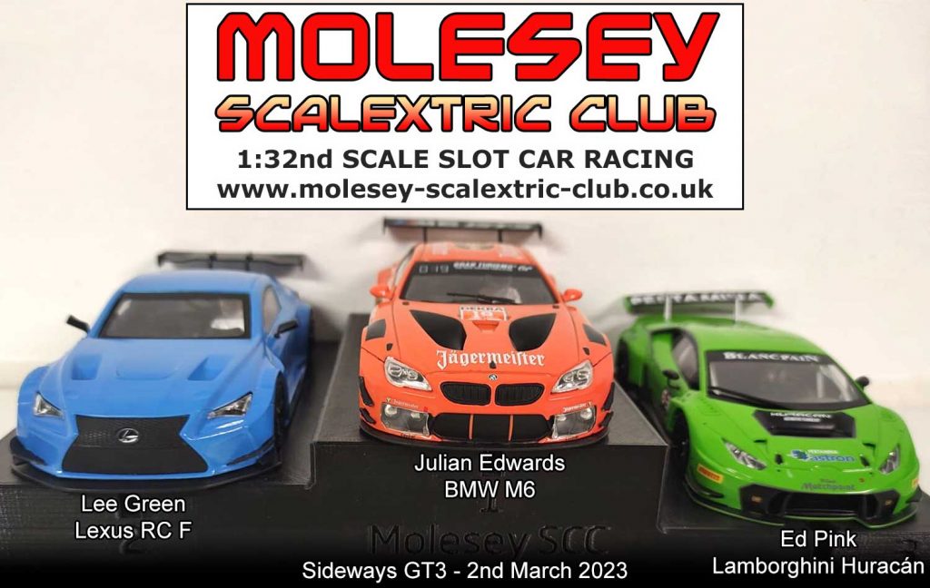 Molesey Scalextric Club 2023 podium March 02