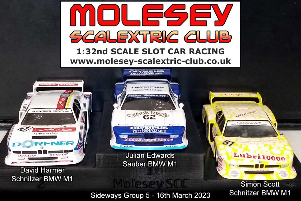 Molesey Scalextric Club 2023 podium March 16