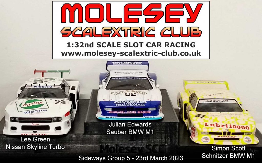 Molesey Scalextric Club 2023 podium March 23