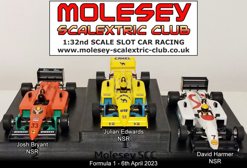 Molesey Scalextric Club 2023 podium April 06