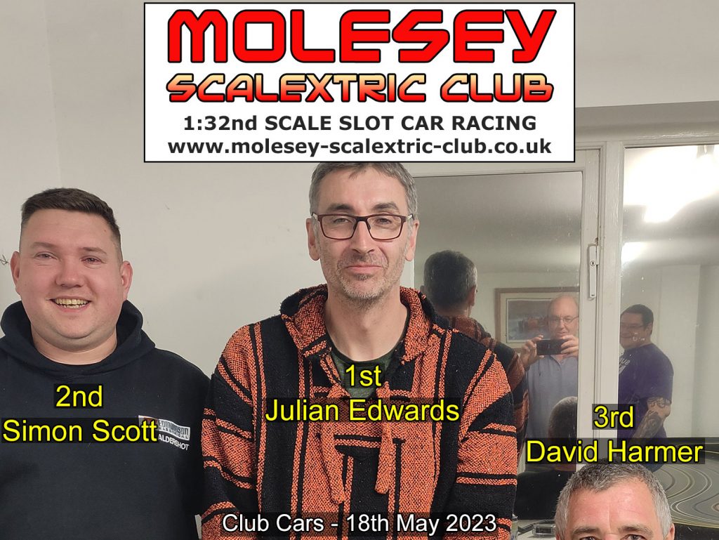 Molesey Scalextric Club 2023 podium May 18