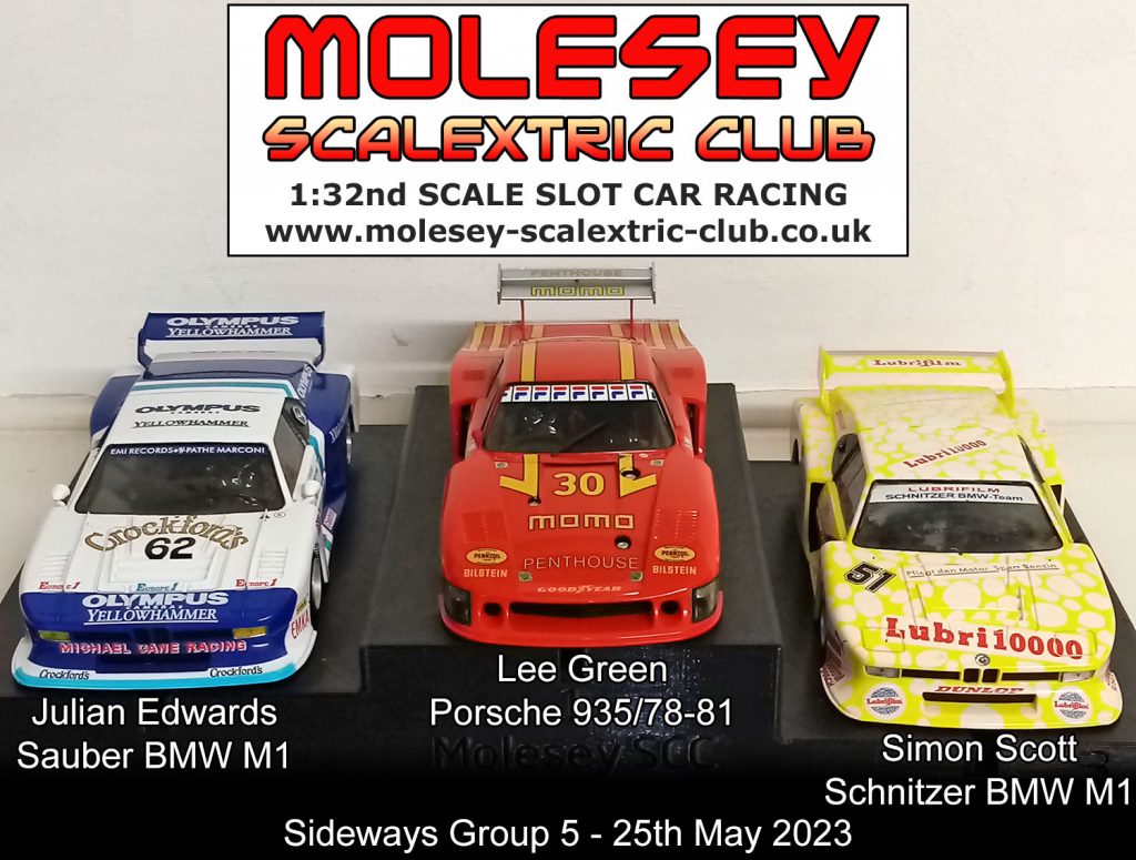 Molesey Scalextric Club 2023 podium May 25