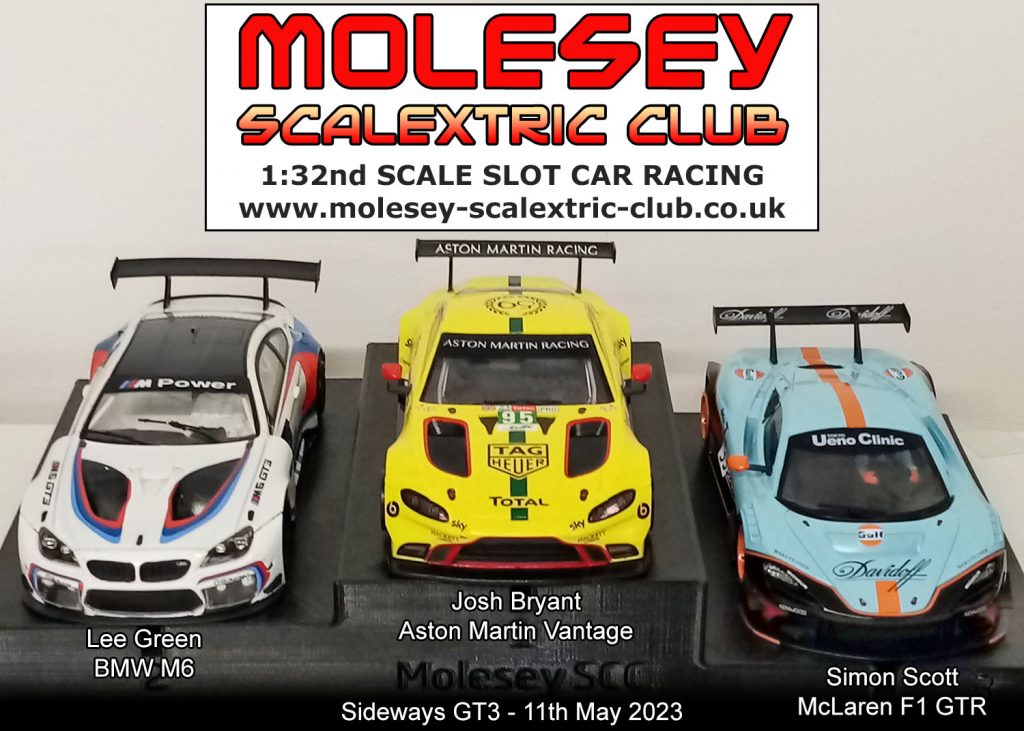 Molesey Scalextric Club 2023 podium May 11
