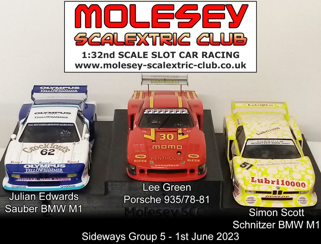 Molesey Scalextric Club 2023 podium Jun 01