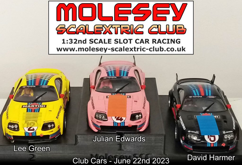 Molesey Scalextric Club 2023 podium Jun 22