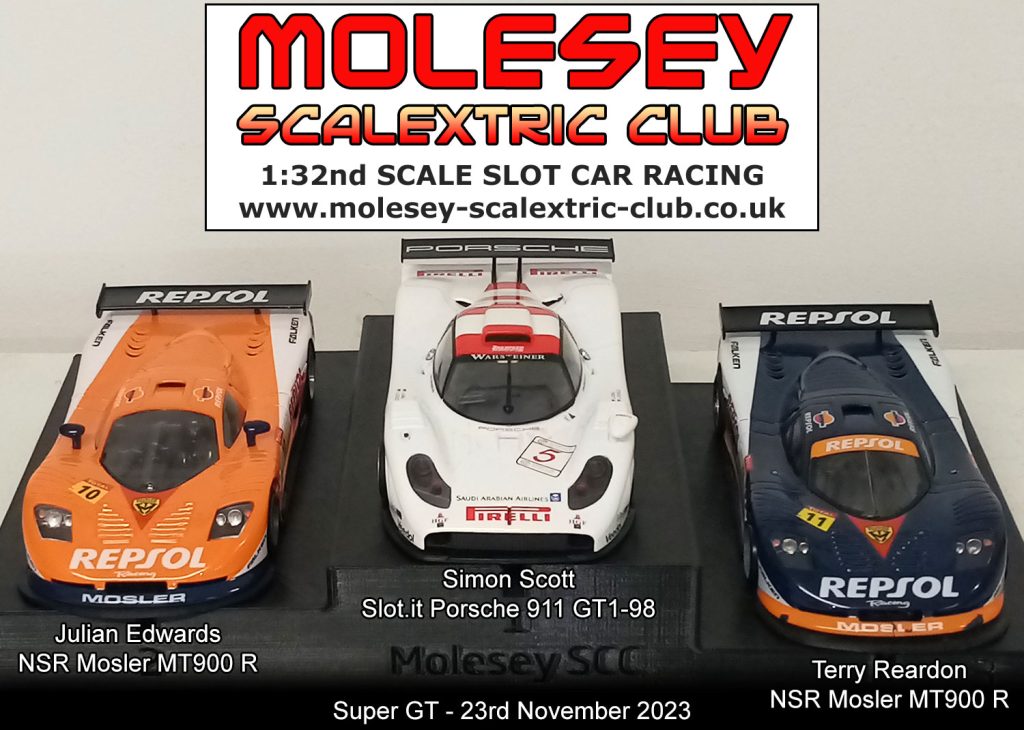 Molesey Scalextric Club 2023 podium Nov 23