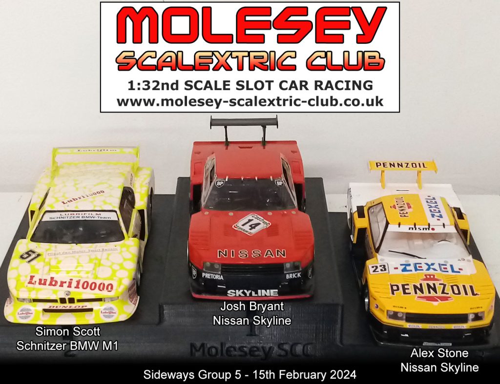 Molesey Scalextric Club 2024 podium Feb 15