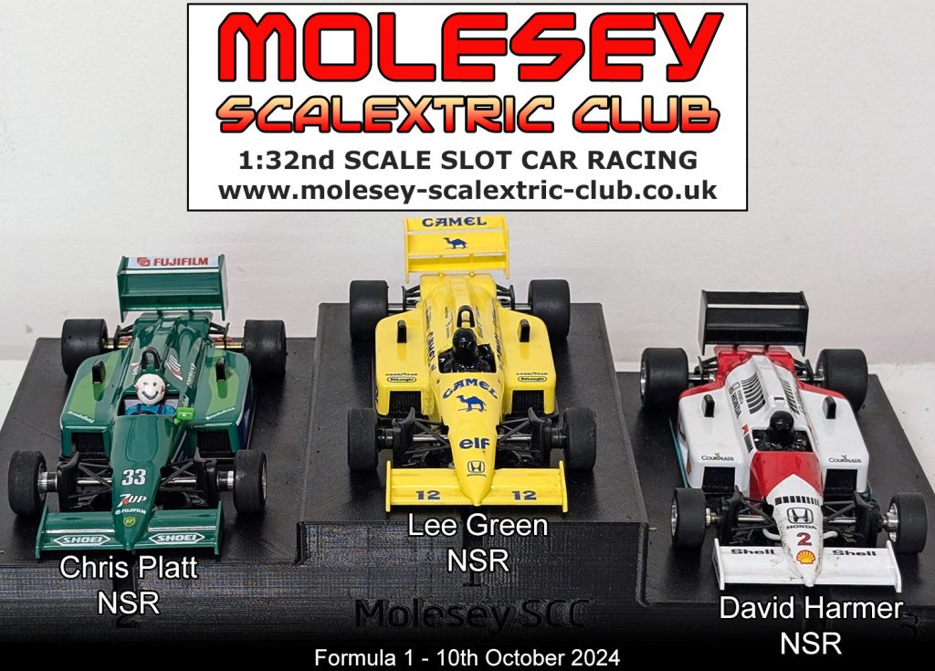 Molesey Scalextric Club 2024 podium f1 oct 10