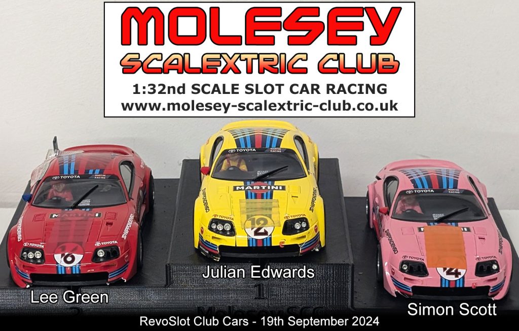 Molesey Scalextric Club 2024 podium club cars sep 19