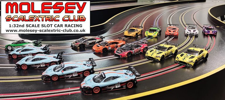 Molesey Scalextric Club 2025 Sideways GT3 grid