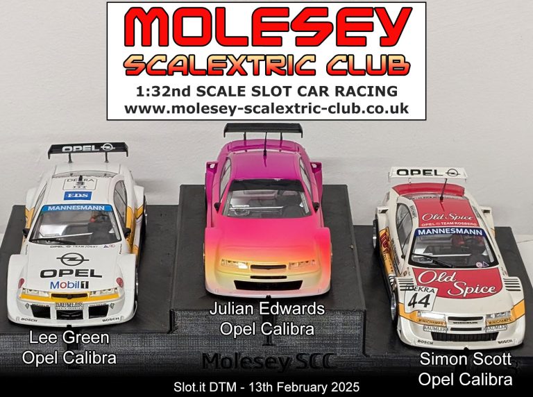 Molesey Scalextric Club 2025 podium dtm feb 13