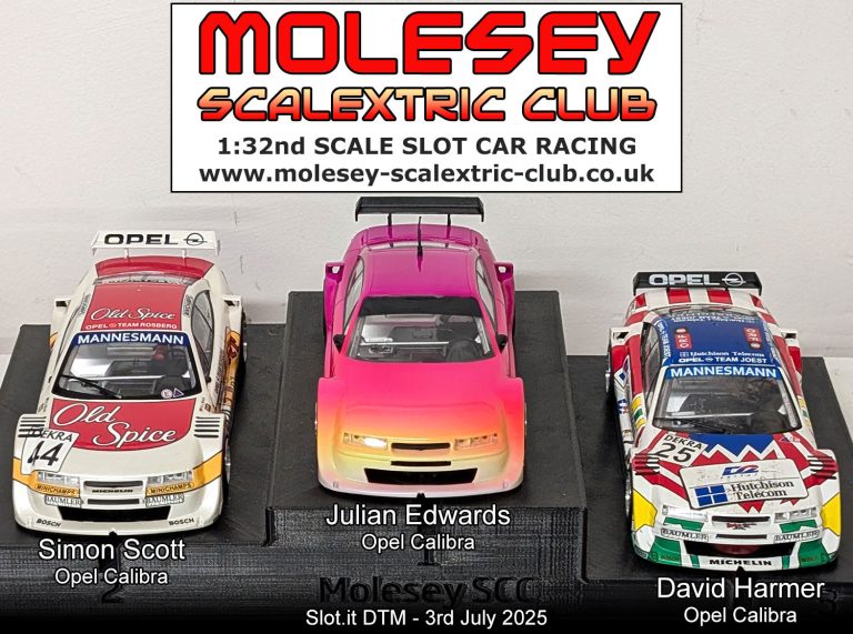 Molesey Scalextric Club 2025 podium Slot.it DTM July 03