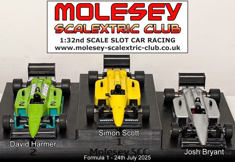 Molesey Scalextric Club 2025 podium F1 July 24